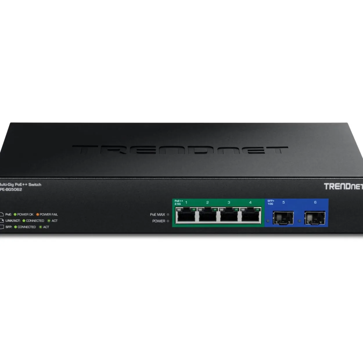 TRENDNET 6-PORT 2.5G GAN POWER POE++ SWITCH W.10G SFP+ PORT 240W