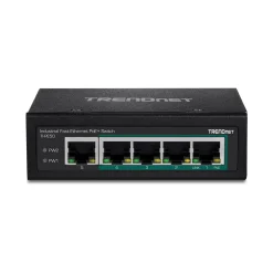 TrendNet 5-Port Industrial Fast Eth. PoE+ DIN-Rail Switch