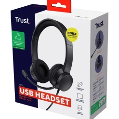 TRUST AYDA STEREO USB ENC HEADSET 25089 Kabel schwarz On-Ear