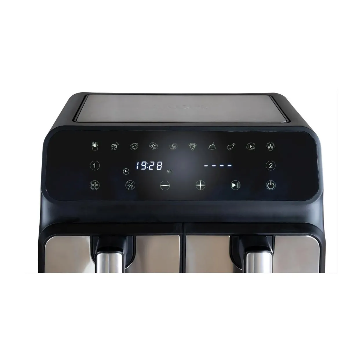 Unold Heißluftfritteuse 58685 Doppelkammer Twin Zone (schwarz/edelstahl, 1.700 Watt, 2 Körbe je 4 Liter)