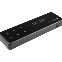 USB-Desktop-Schnellladestation Good Connections 120W, 6-Por (6x USB-C), PD 3.0, QC 4+, schwarz,