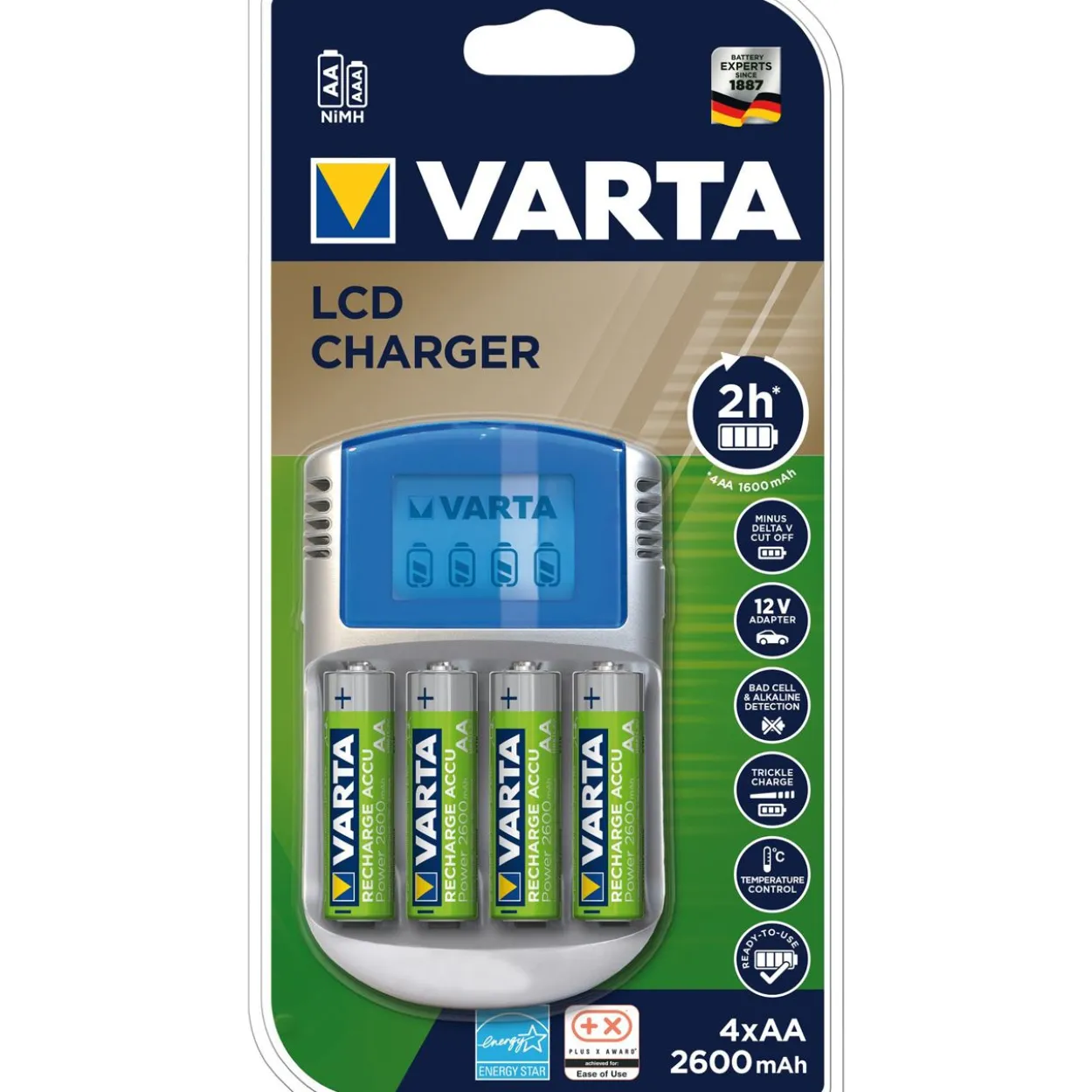 Varta Power Play Ladegerät inkl. 4x Mignon AA NiMH Akkus 2500mAh
