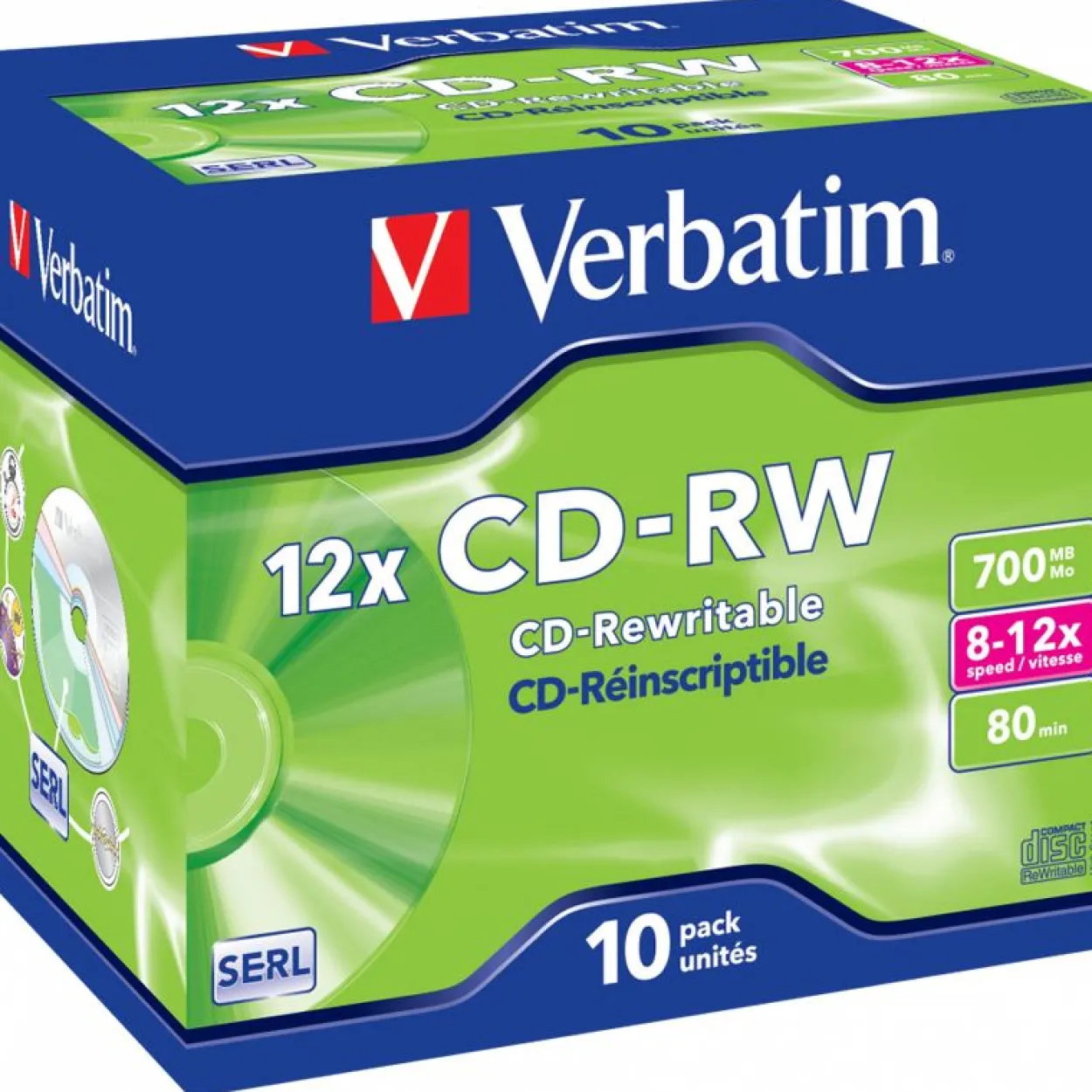 Verbatim CD-RW 700 MB Kratzfest 10er Jewelcase (43148)