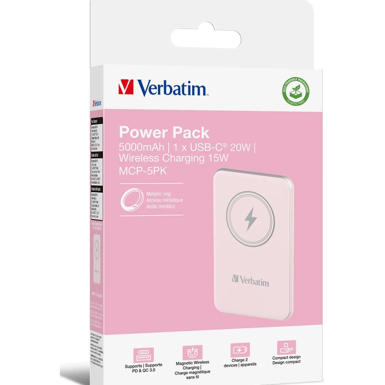 Verbatim Charge ŽnŽ Go Magnetic Powerbank 5000 mAh pink