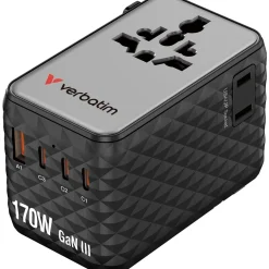 VERBATIM CHARGE 'N' TRAVEL 170W UNIVERSAL TRAVEL ADAPTER BLACK