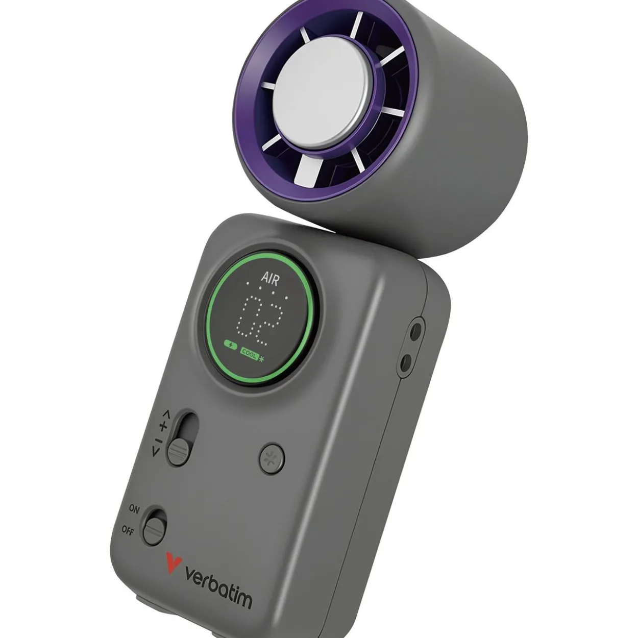 Verbatim Cool 'n' Go Ice Touch Mini Handheld Fan Purple/Grey