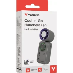 Verbatim Cool 'n' Go Ice Touch Mini Handheld Fan Purple/Grey