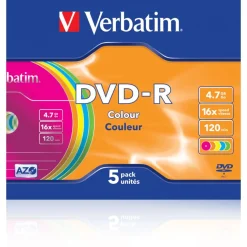 Verbatim DVD-R 4.7 GB Colours 5er Slimcase (43557)