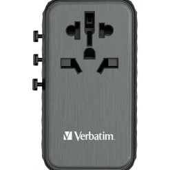 VERBATIM Ladeadapter, Universal Travel, UTA-06, GaN III, 100W 2x USB-A QC, 2x USB-C PD, 100-250V, Retail