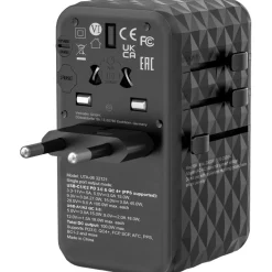 VERBATIM Ladeadapter, Universal Travel, UTA-06, GaN III, 100W 2x USB-A QC, 2x USB-C PD, 100-250V, Retail