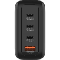 Verbatim Mini GaN Charger 4 Port 140W w Display (EU/UK/US)