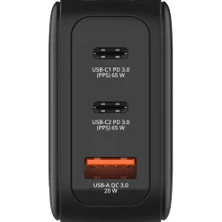 Verbatim Mini GaN Charger 3 Port 65W w Display (EU/UK/US)