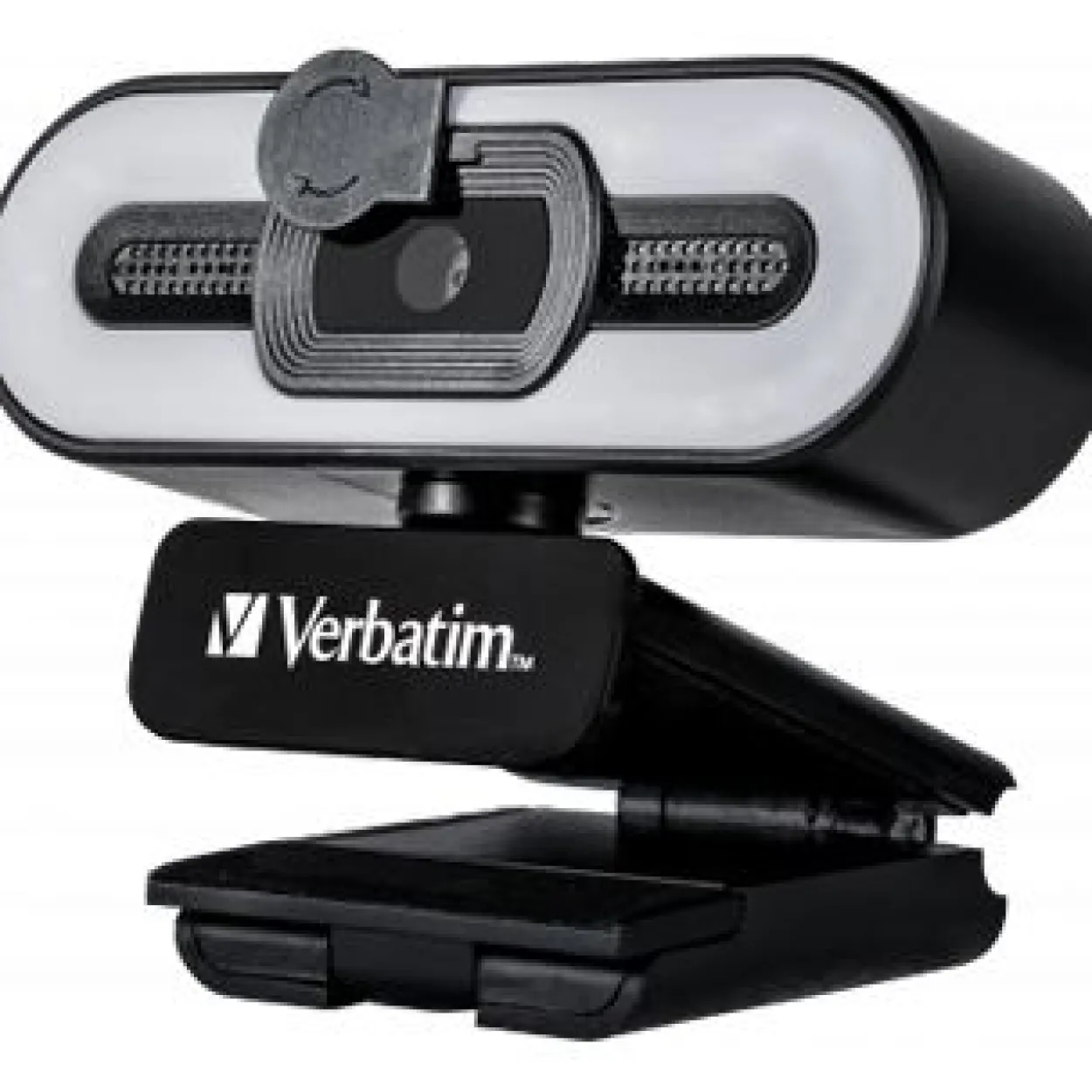 Verbatim Webcam AWC-02, Full HD 1080p, schwarz 2560x1440, 30 FPS, USB, Privacy Shutter, Light, Retail