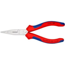 Verdrahtungszange L.160mm pol. m.2Komp.-Hüllen KNIPEX m.Abgleitschutz