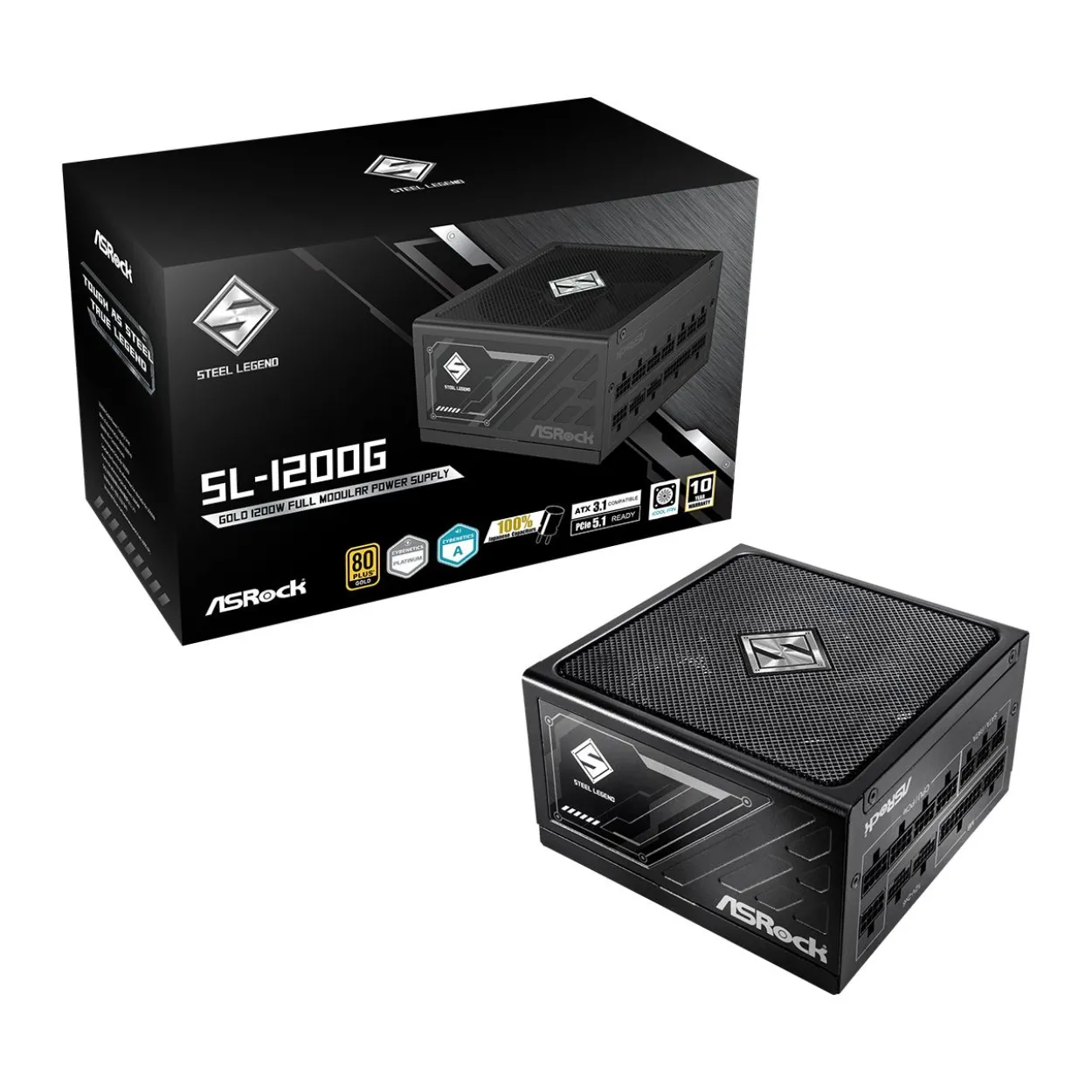 1200 Watt ASRock Steel Legend SL-1200G schwarz Modular 80+ Gold