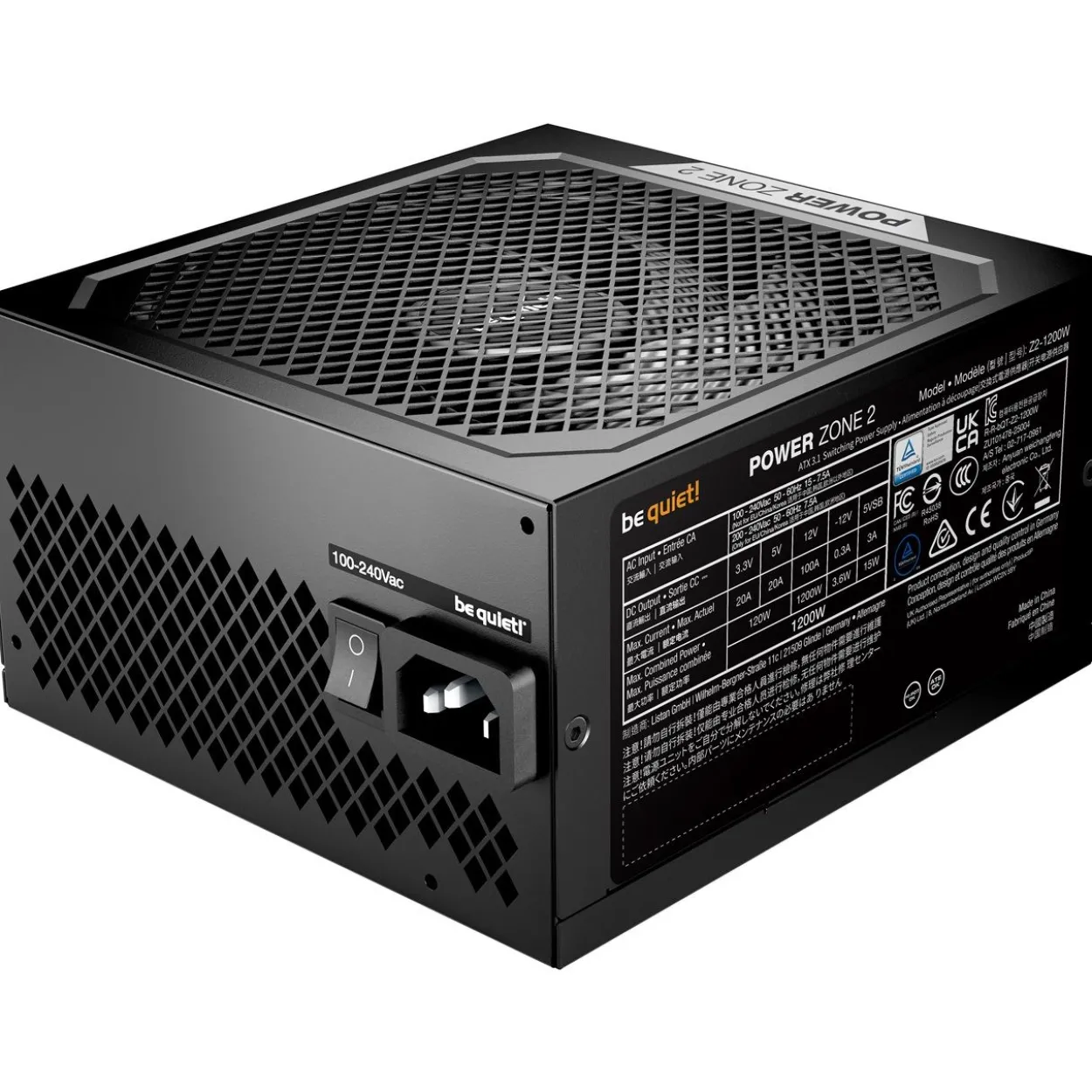 1200 Watt be quiet! Power Zone 2 Modular 80+ Platinum