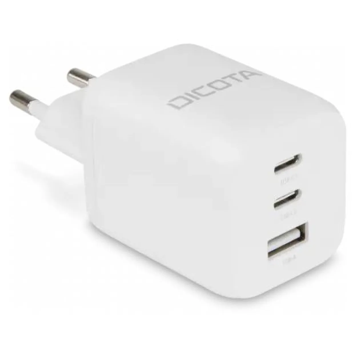65 Watt Dicota Compact 3-Port GaN Wall Charger EU white