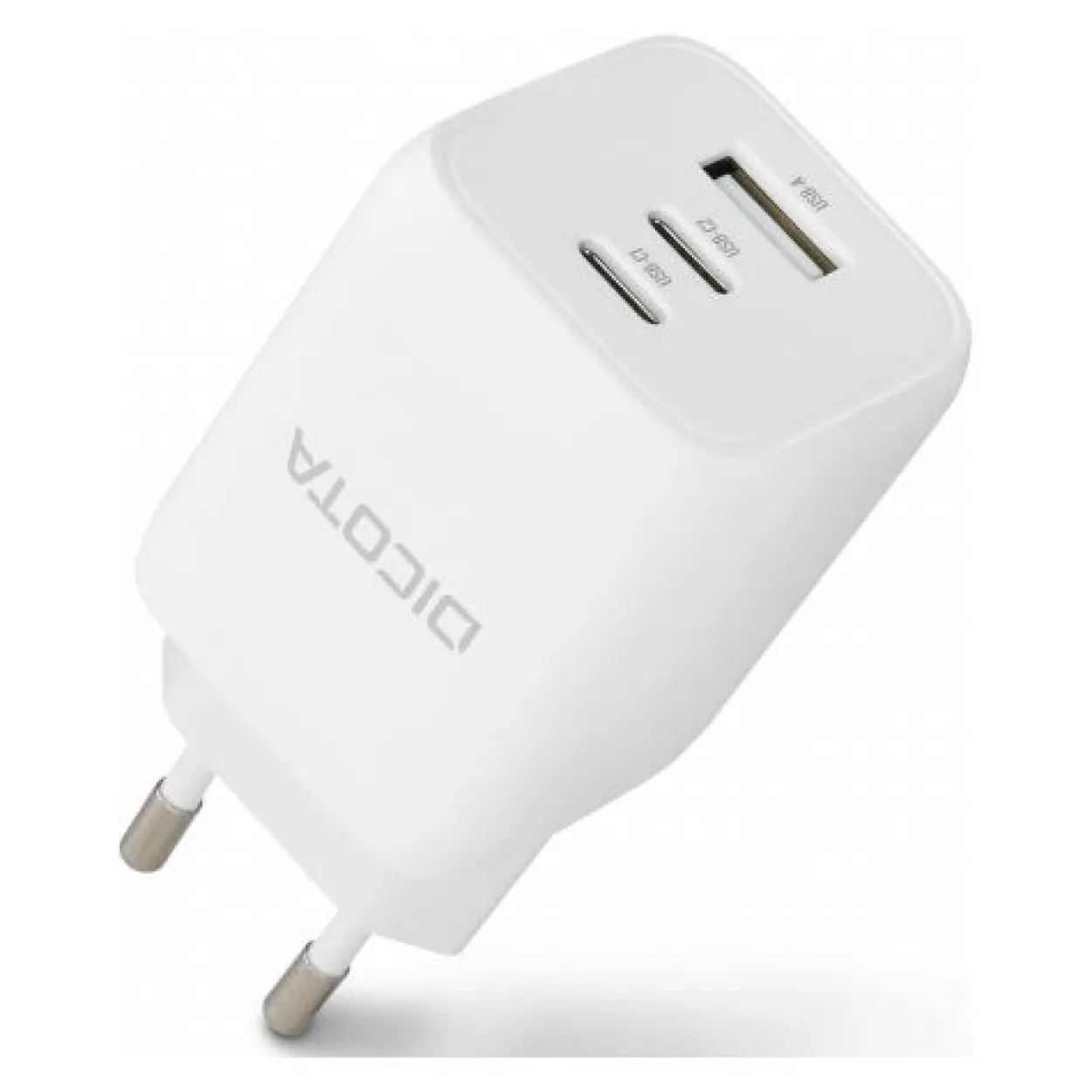 65 Watt Dicota Compact 3-Port GaN Wall Charger EU white