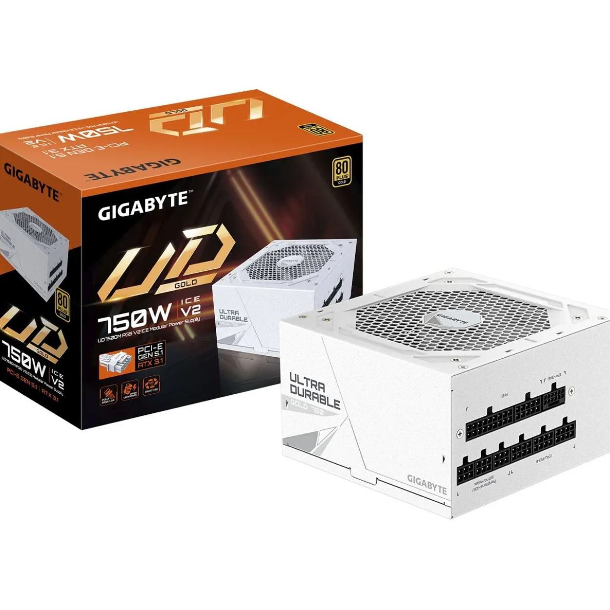 750 Watt Gigabyte UD750GM PG5 V2 ICE Modular 80+ Gold