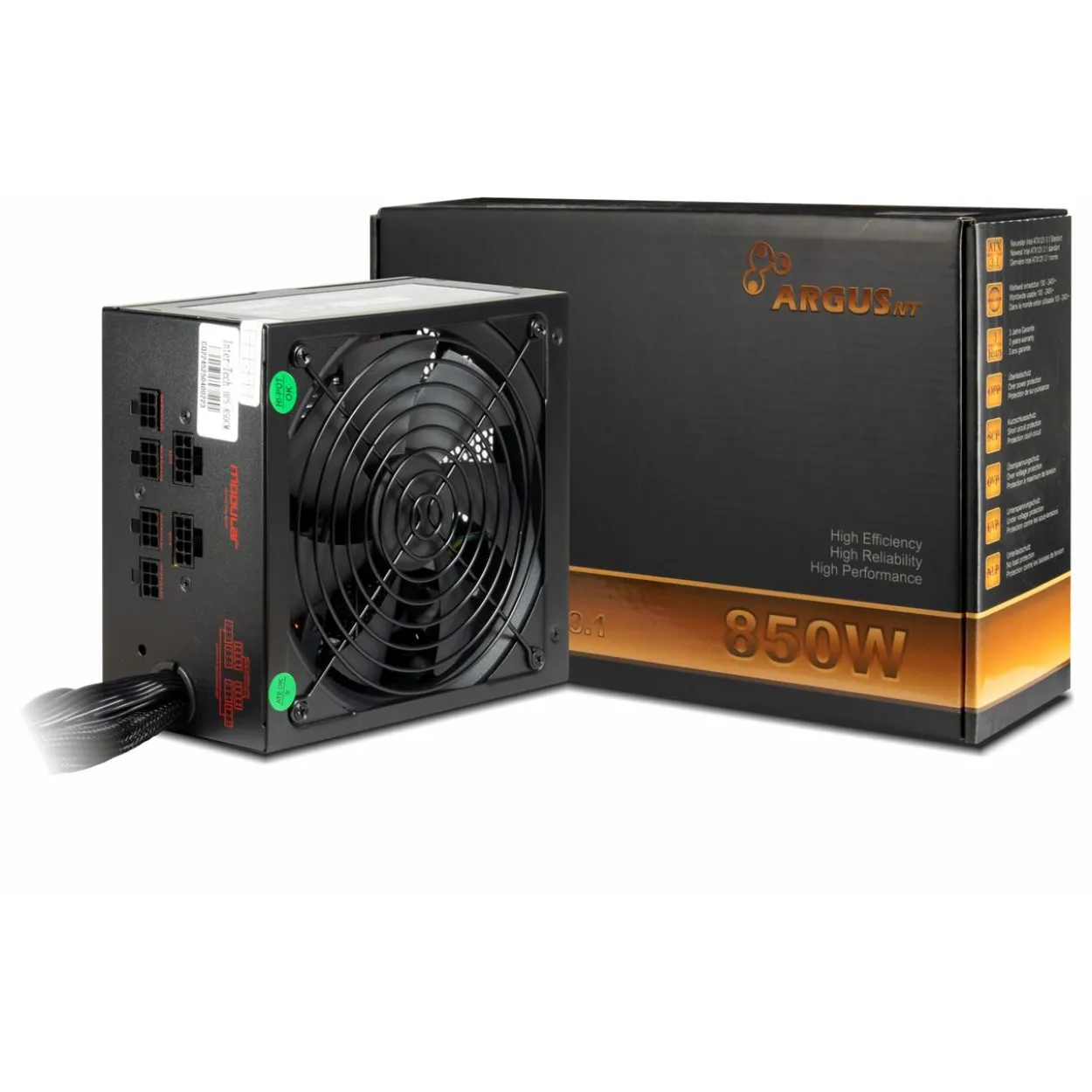 850 Watt Inter-Tech BPS-850CM Teilmodular 80+ Bronze