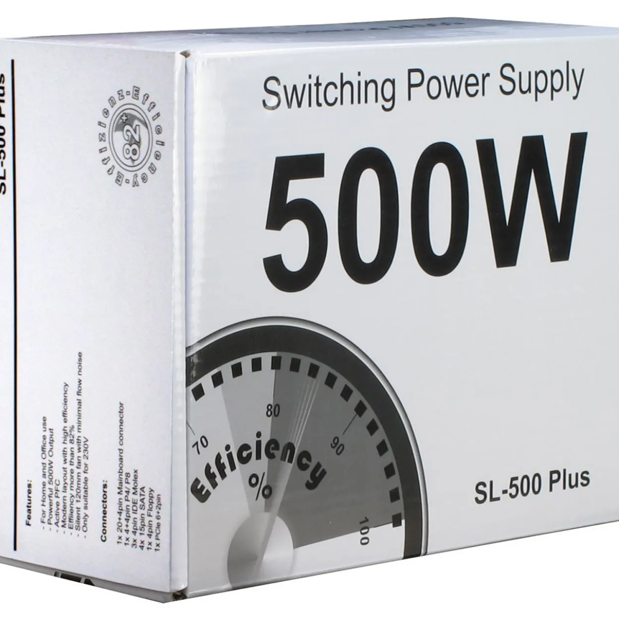 500 Watt Inter-Tech SL-500 Plus Non-Modular 80+
