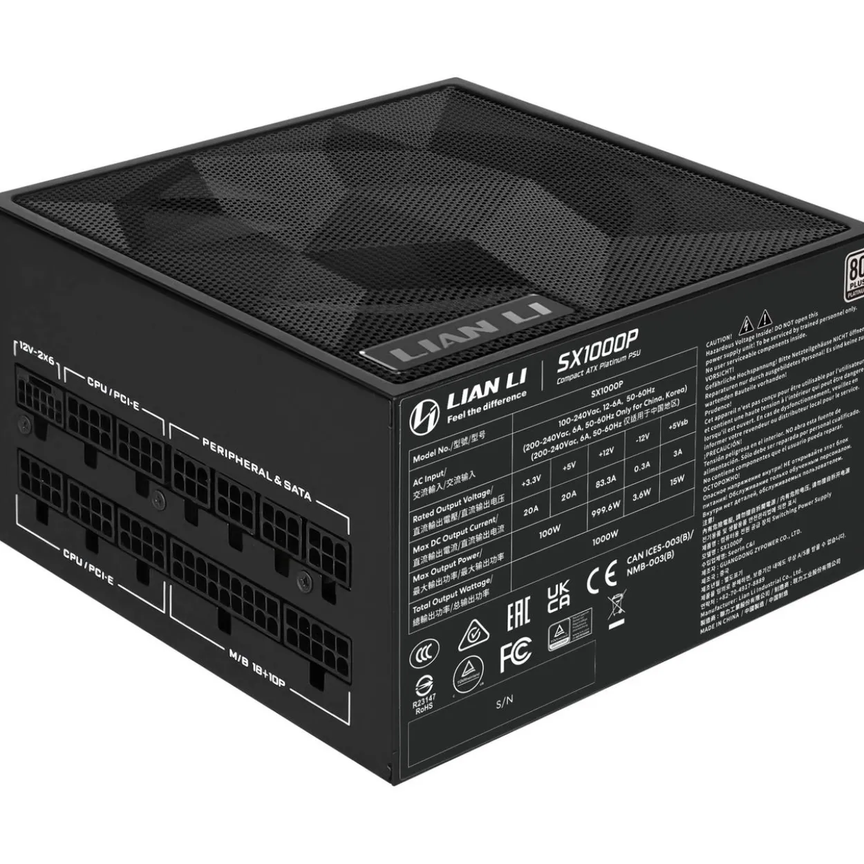 1000 Watt Lian Li SX Platinum schwarz Modular 80+ Platinum