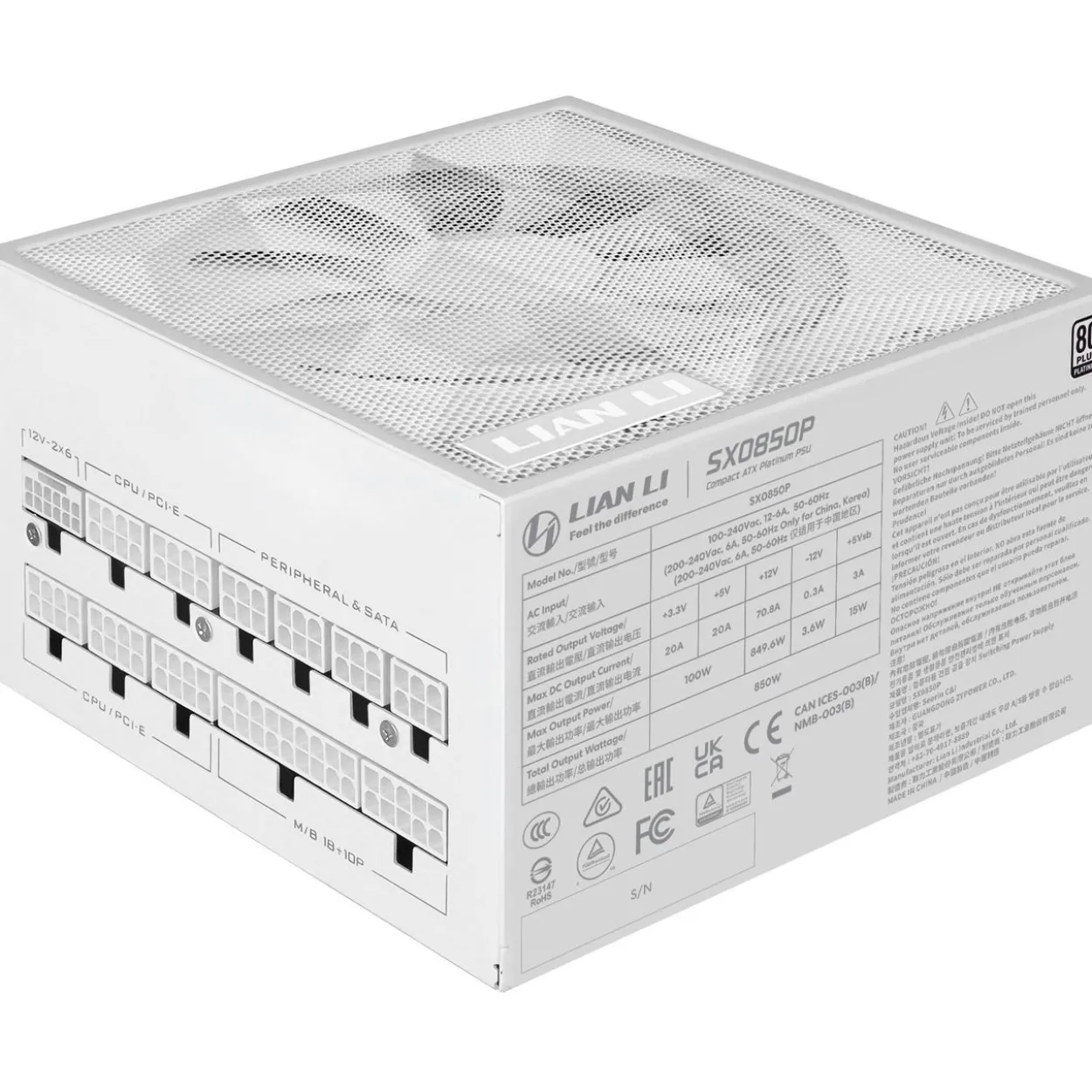 850 Watt Lian Li SX Platinum weiß Modular 80+ Platinum
