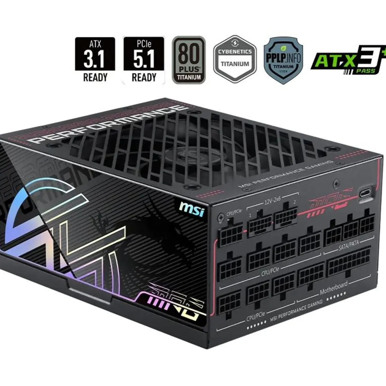 1300 Watt MSI MPG Ai1300TS PCIE5 Modular 80+ Titanium
