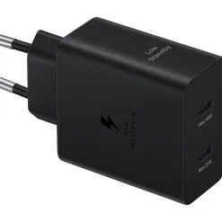 50 Watt Samsung Schnellladegerät 2xUSB-C +USB-C Kabel 1,8m schw