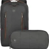 Wenger City Upgrade 16 Laptop Backpack w/ Cross Body Day Bag, grau