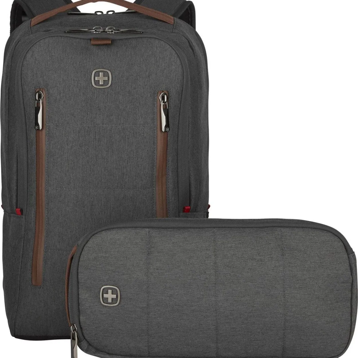 Wenger City Upgrade 16 Laptop Backpack w/ Cross Body Day Bag, grau