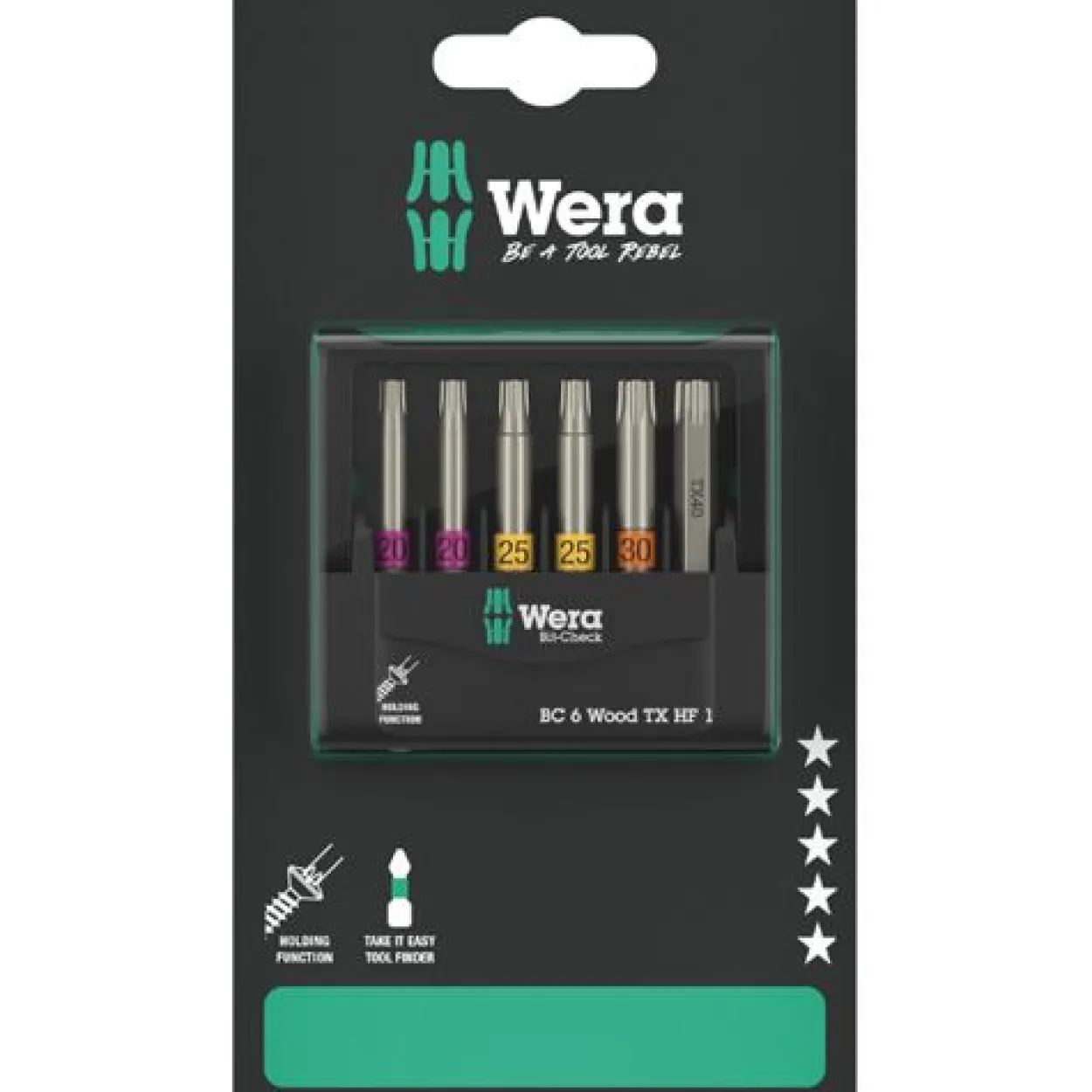 Wera Bit-Check 6 Wood TORX HF 1 SB