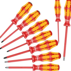 Wera 160 i/162 i/167 i/9 Schraubendrehersatz Kraftform Plus Serie 100 (rot/gelb, 9-teilig, mit Lasertip)