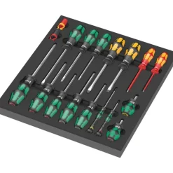 Wera 9710 Schaumstoffeinlage Schraubendreher-Set 1, 18?teilig (schwarz/grau, in Schaumstoffeinlage für Werkstattwagen)