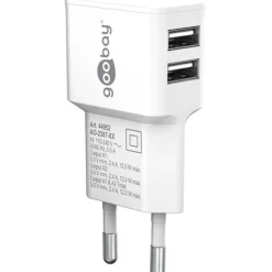12W Goobay Dual USB-Ladegerät 2,4 A (weiß)