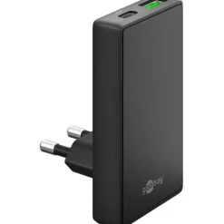 65W Goobay USB-C/A PD GaN 90° Dual-Schnelladegerät (schwarz)
