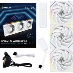 120x124x28mm Lian Li UNI FAN TL Wireless Lüfter, ARGB, PWM, 3er-Pack - weiß