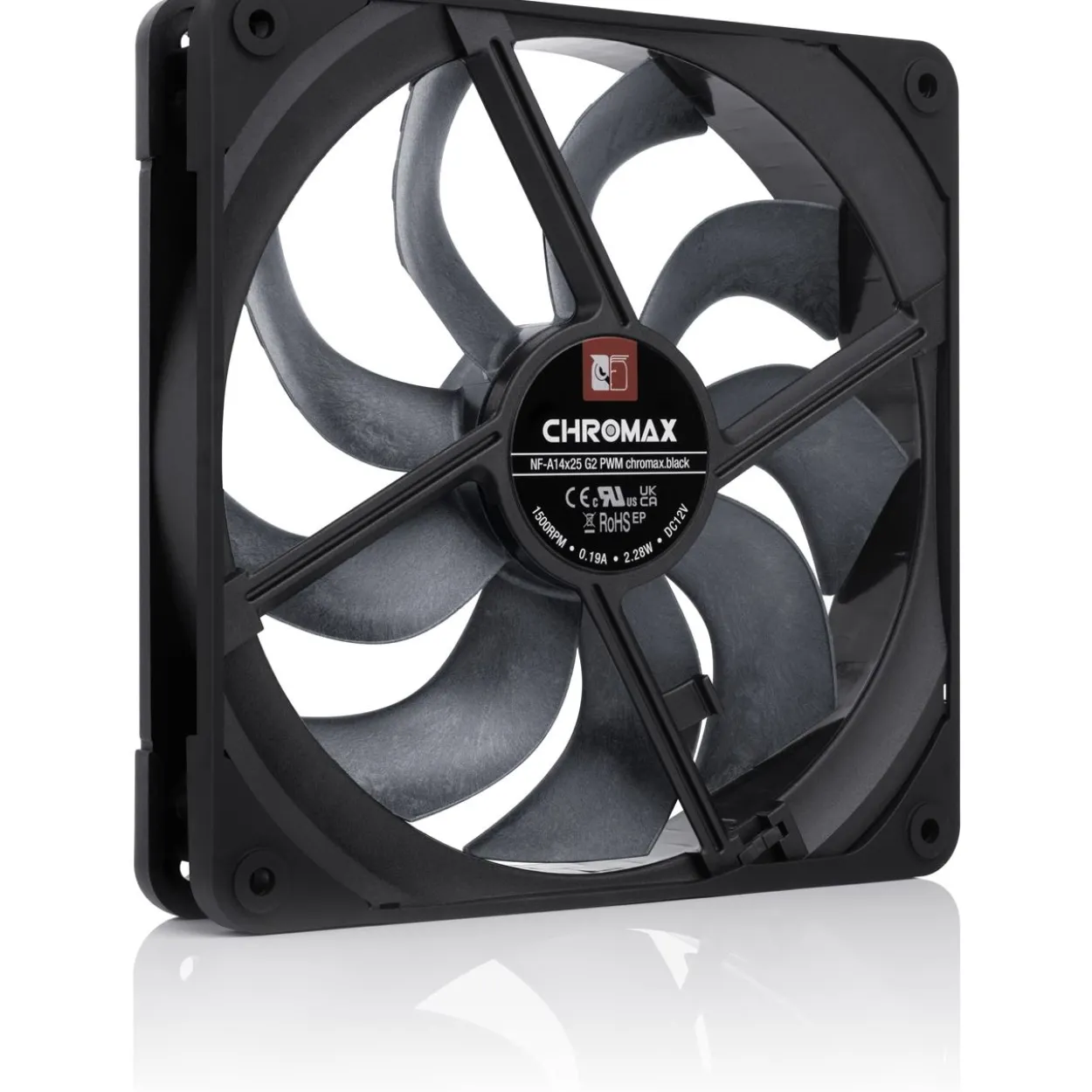 140x140x25mm Noctua NF-A14x25 G2 PWM chromax.black (schwarz, PWM-Anschluss)