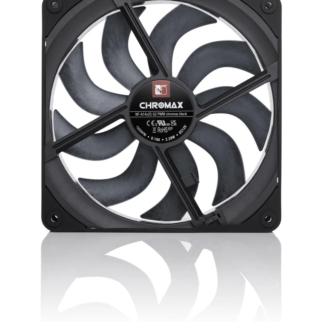 140x140x25mm Noctua NF-A14x25 G2 PWM chromax.black (schwarz, PWM-Anschluss)