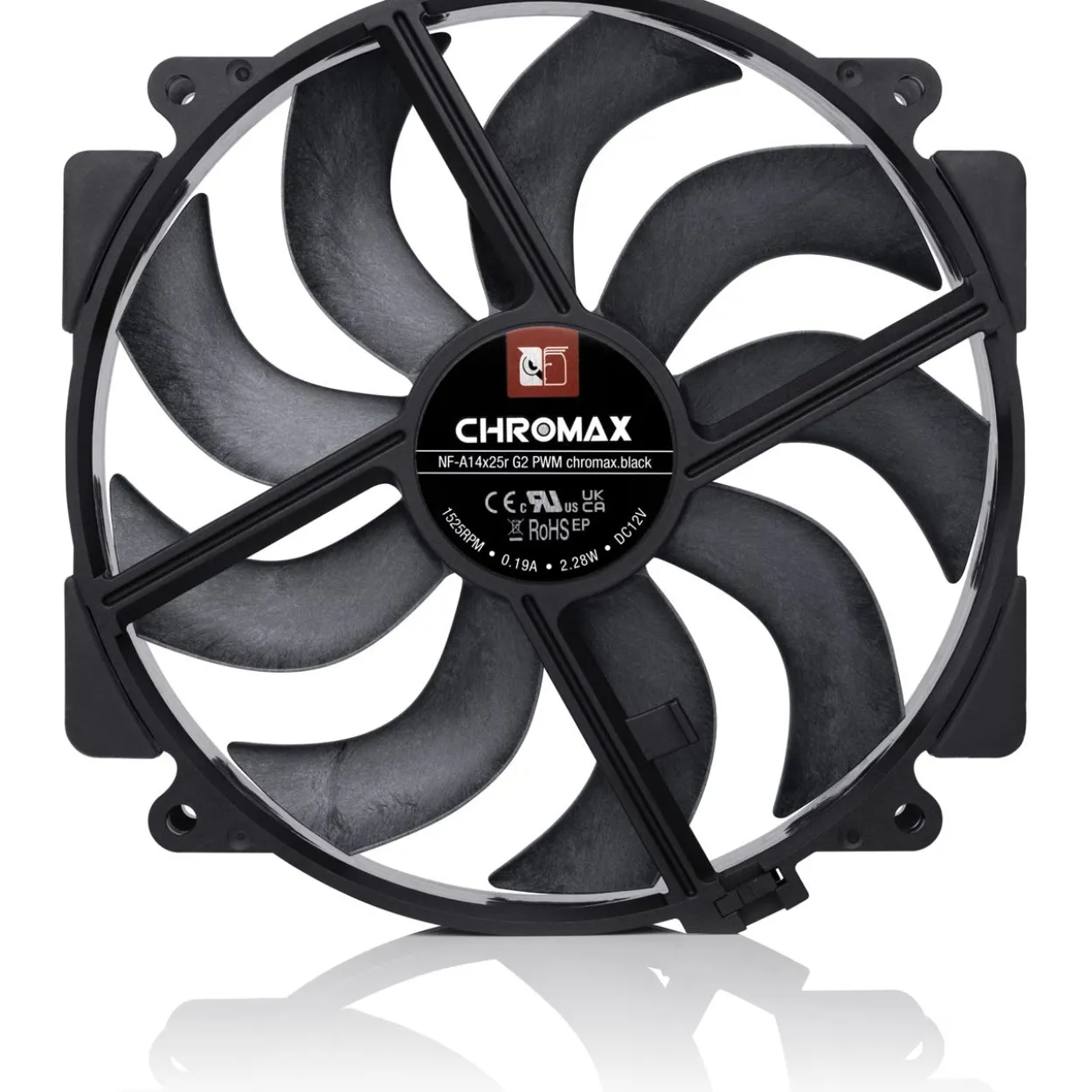 140x140x25mm Noctua NF-A14x25r G2 PWM chromax.black (schwarz)
