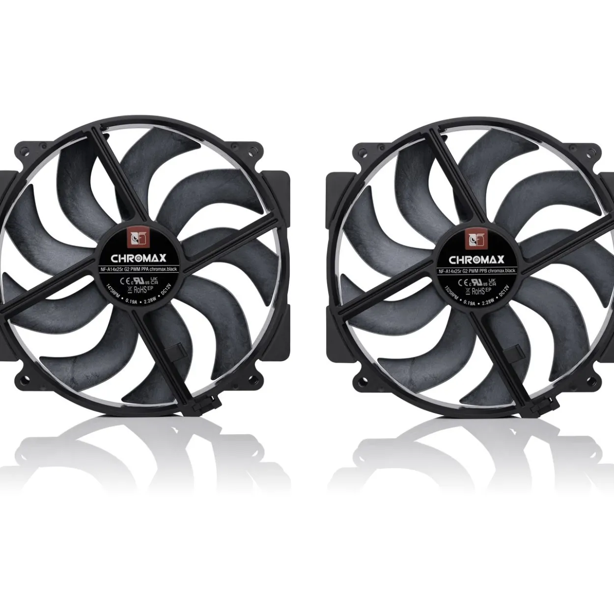 140x140x25mm Noctua NF-A14x25r G2 PWM Sx2-PP chromax.black (schwarz)