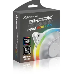 120x120x25mm Sharkoon Lüfter SHARK Blades PWM RGB weiß