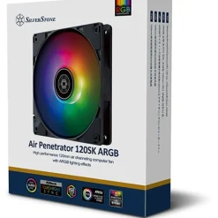 120x120x25mm Silverstone Air Penetrator 120SK Lüfter, ARGB - schwarz