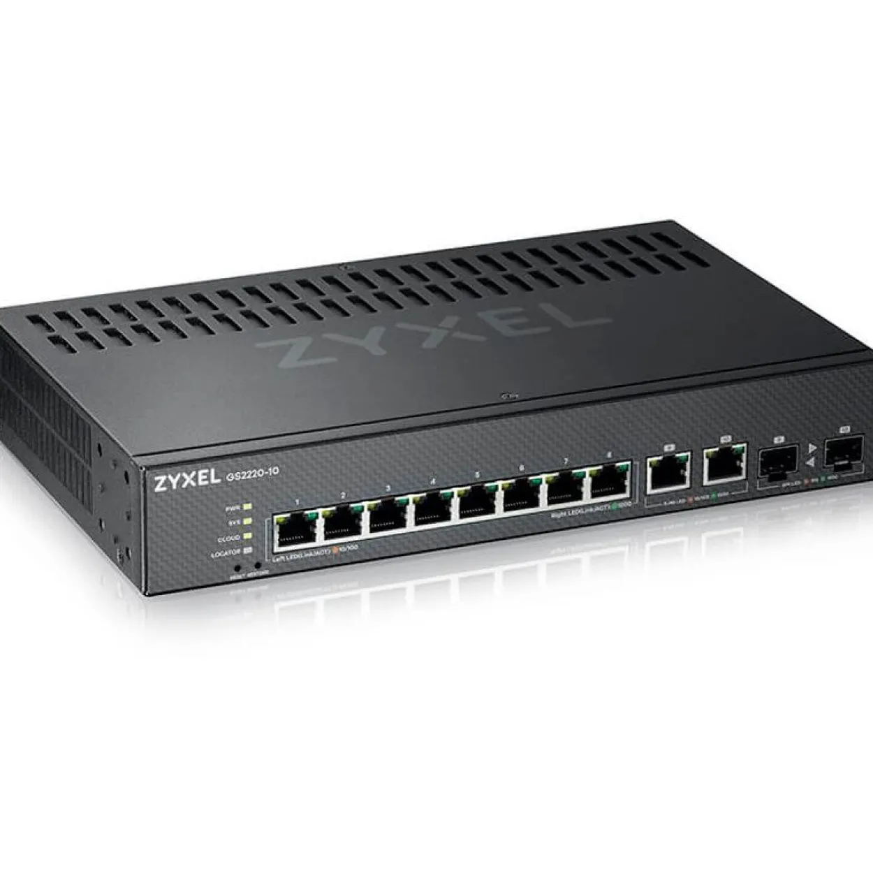 ZyXEL Switch 19" 10x GE GS2220-10 8 Port + 2x SFP/Rj45